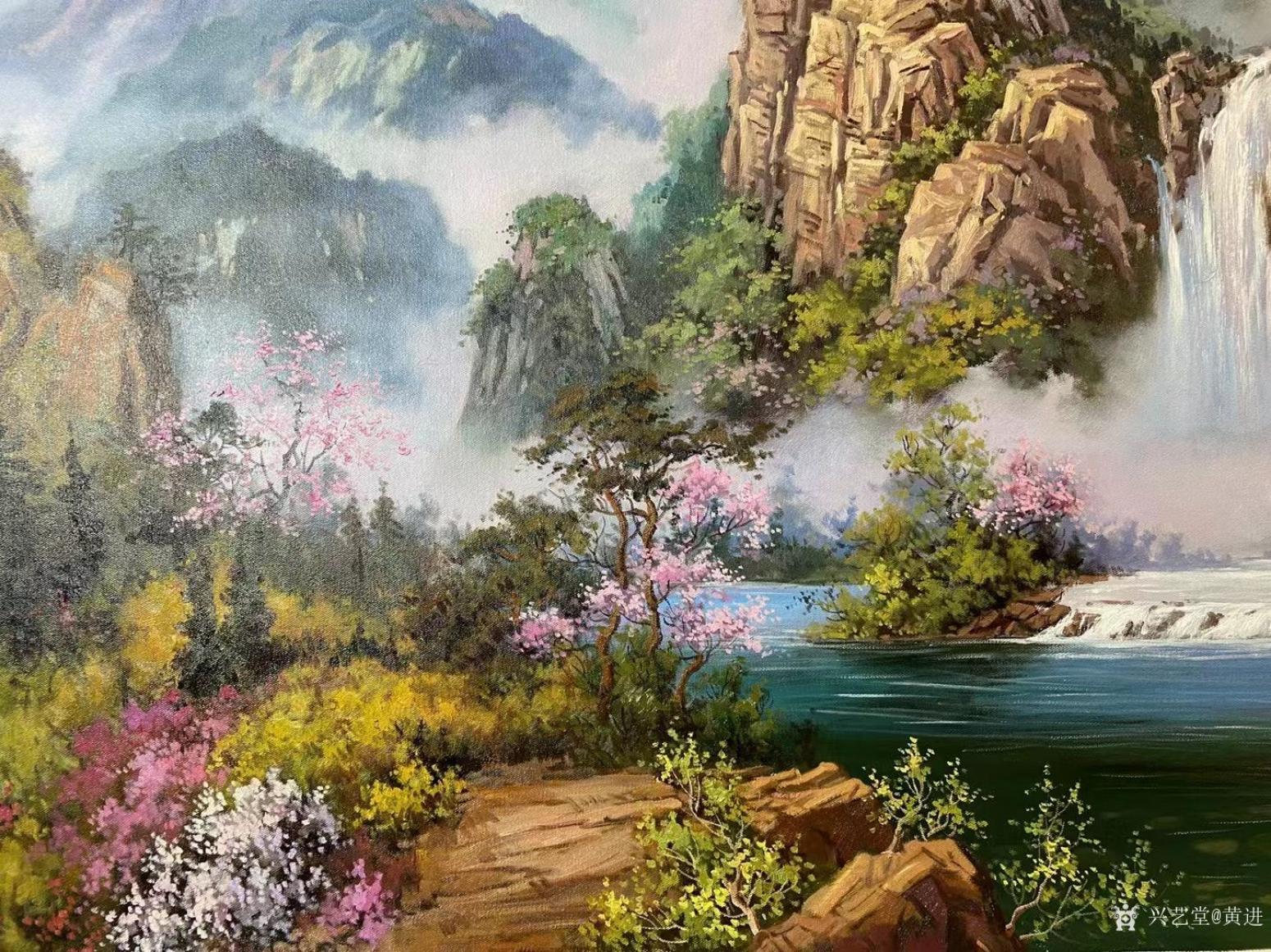 黄进油画作品《风景油画-春色》【图1】