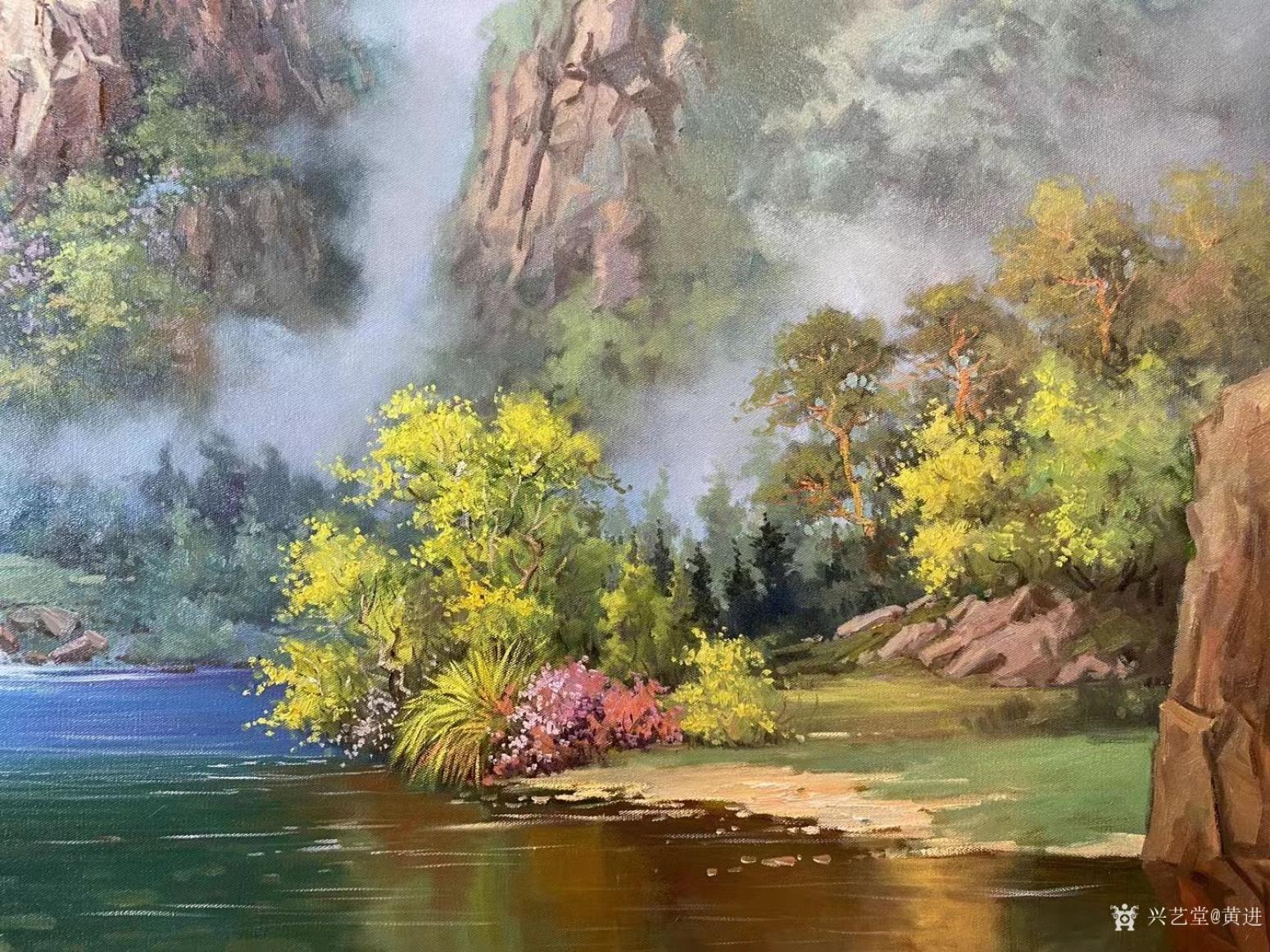 黄进油画作品《风景油画-春色》【图2】