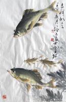 艺术家冯增木日记:国画花鸟画鱼系列作品《乐在天涯》，壬寅年夏月冯增木画。
墨【图2】