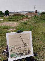 艺术家邓烈根日记:水粉画外景写生作品欣赏。
人生看似简单，却承载着太多的情非【图3】