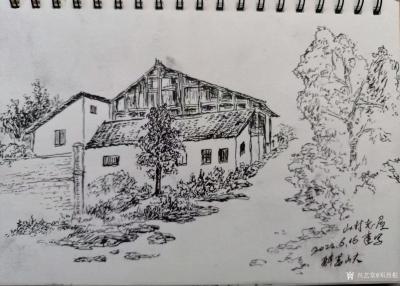 邓烈根日记-乡村外景速写作品《老街小巷》《山村老屋》《乡村路口》《莲洁和畅》《山村风情》《家【图2】