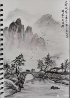 艺术家邓烈根日记:乡村外景速写作品《老街小巷》《山村老屋》《乡村路口》《莲洁和【图4】