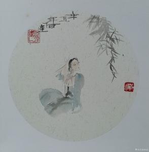 艺术品图片：艺术家何达国画作品名称《《禅意小品.惬意》》议价