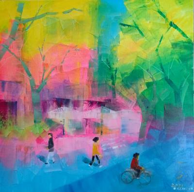 丁文辉日记-作品《问春》
问春语中人，旭日过客行。
寻觅画外者，端坐如意堂。【图1】