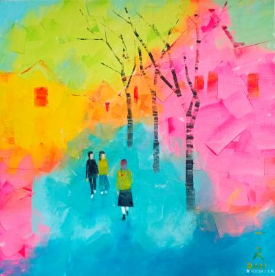 丁文辉日记-作品《烂漫季》
春来三月申开颜，同行踏歌遇新知。
新楼旧居彩画妆，沪上天地又【图1】