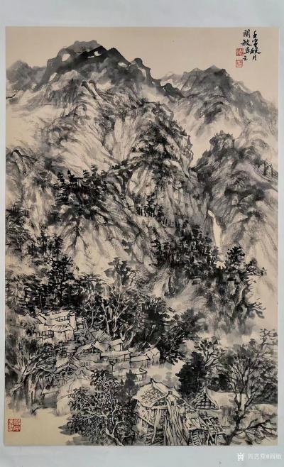 阎敏日记-国画山水写生作品《秋山晨韵》壬寅年新秋画於林县太行大峡谷。
確立山水畫創作寫意【图3】