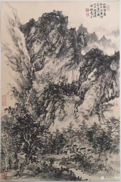 阎敏日记-国画山水写生作品《秋山晨韵》壬寅年新秋画於林县太行大峡谷。
確立山水畫創作寫意【图5】