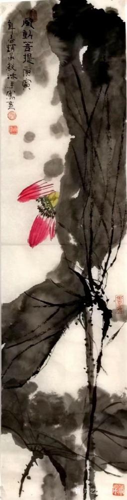 赵承锐日记-【趙承鋭的水墨世界】彩墨近作《梦入芙蓉浦》（局部）,水墨旧作《风动菩提》（机构收【图2】