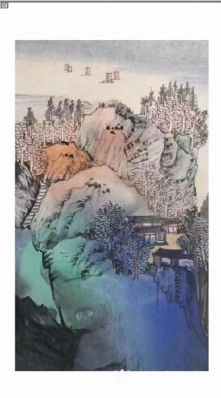 任振山国画作品《泼彩-远行》【图0】