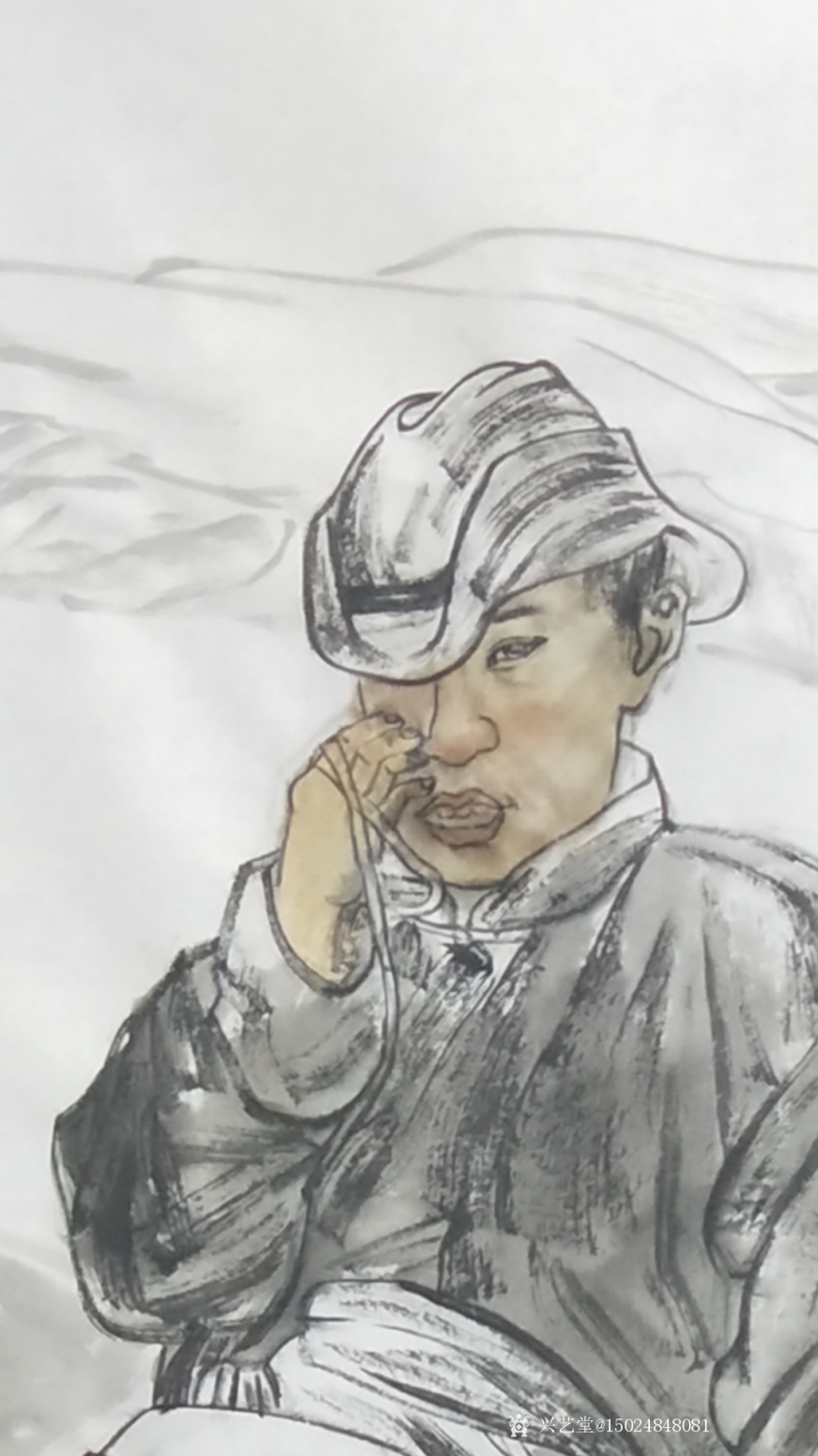 15024848081国画作品《跨上兴安》【图0】