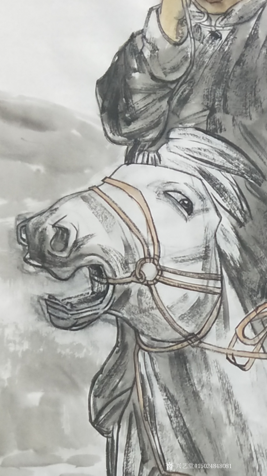 15024848081国画作品《跨上兴安》【图1】