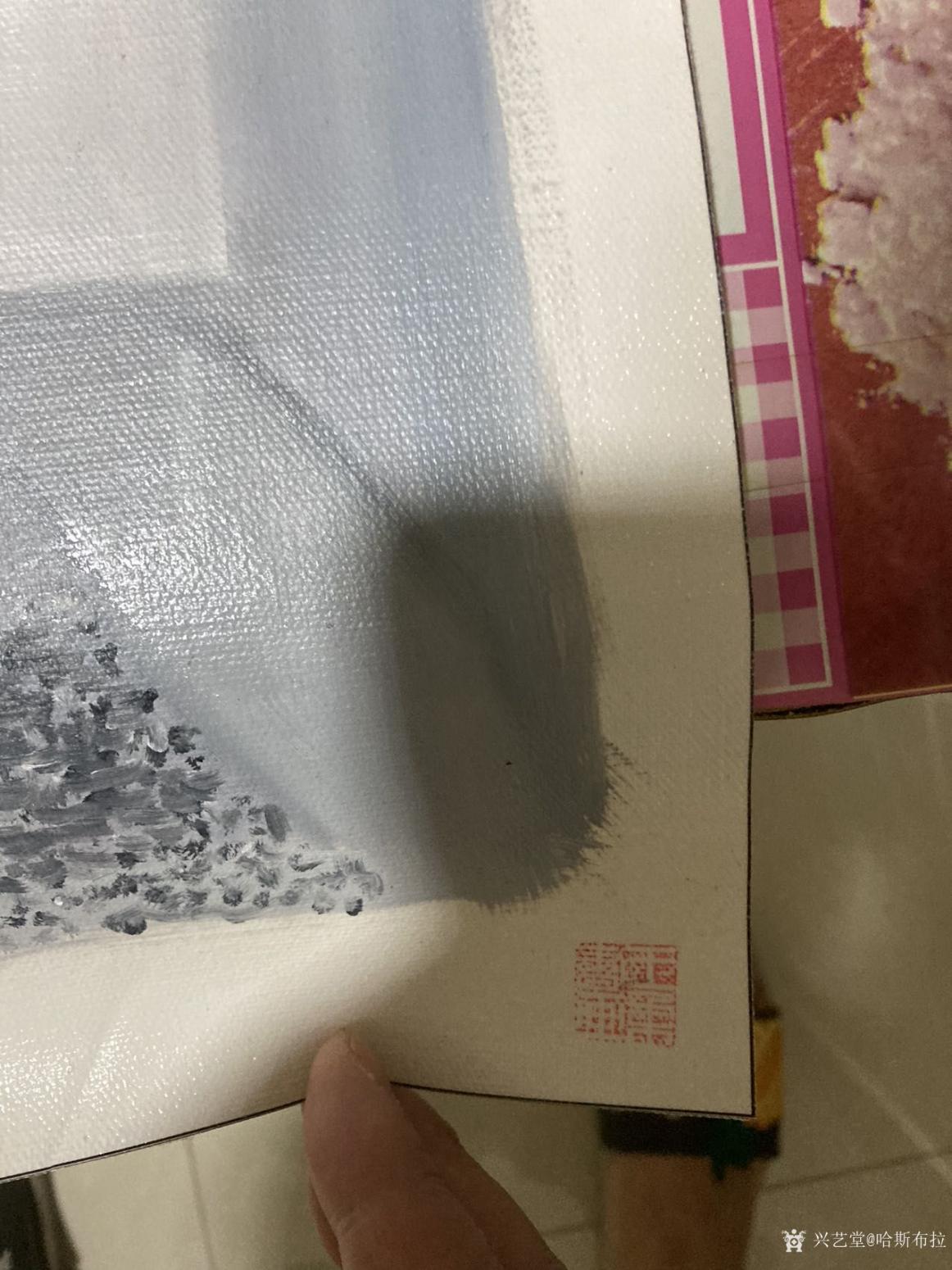 哈斯布拉油画作品《油画家王柔手绘自画像》【图1】