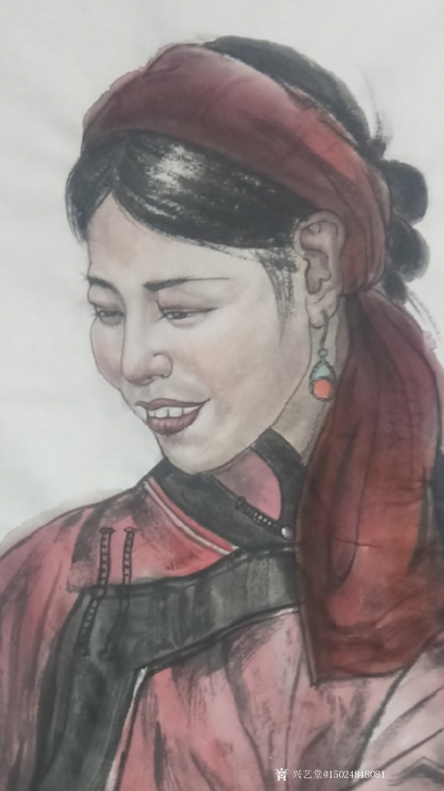 15024848081国画作品《草原山丹》【图0】