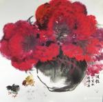 李伟强日志-国画花鸟画斗方《独占芬芳图》等八幅作品，壬寅年冬月李伟强画。【图2】