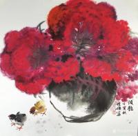 艺术家李伟强日记:国画花鸟画斗方《独占芬芳图》等八幅作品，壬寅年冬月李伟强画。【图1】