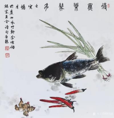 李伟强日记-国画花鸟画斗方《独占芬芳图》等八幅作品，壬寅年冬月李伟强画。
宣卡拙作，十一月【图3】