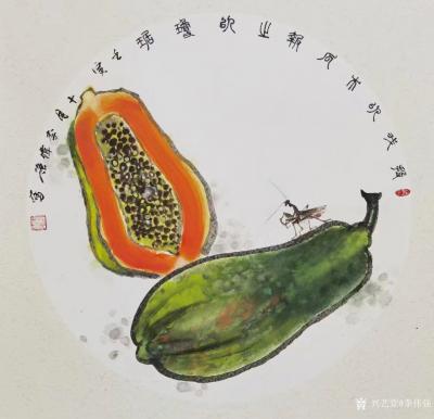 李伟强日记-国画花鸟画斗方《独占芬芳图》等八幅作品，壬寅年冬月李伟强画。
宣卡拙作，十一月【图5】