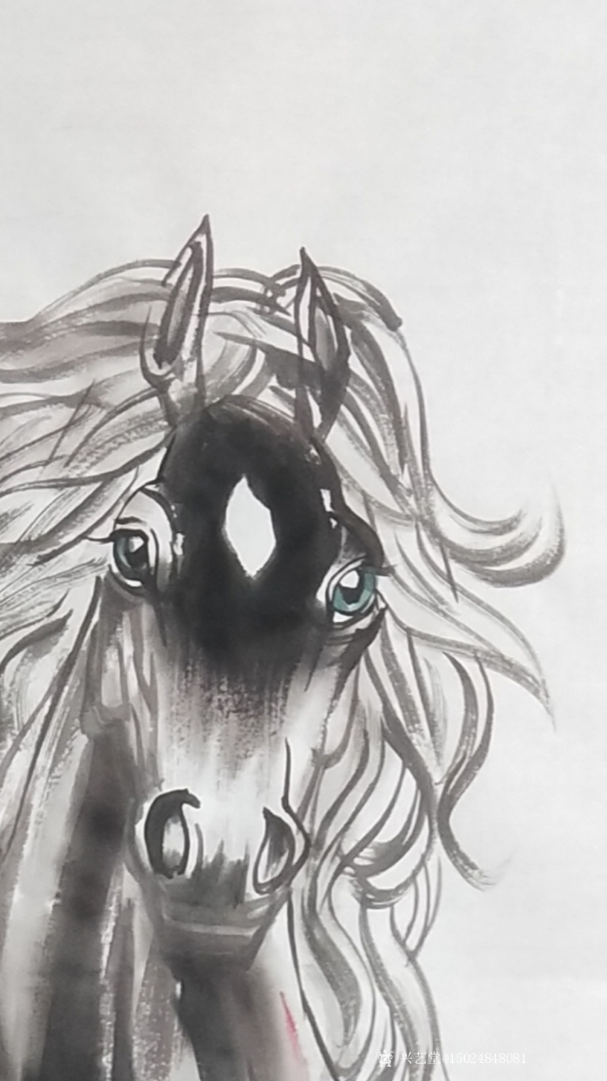 15024848081国画作品《梦里长发》【图0】