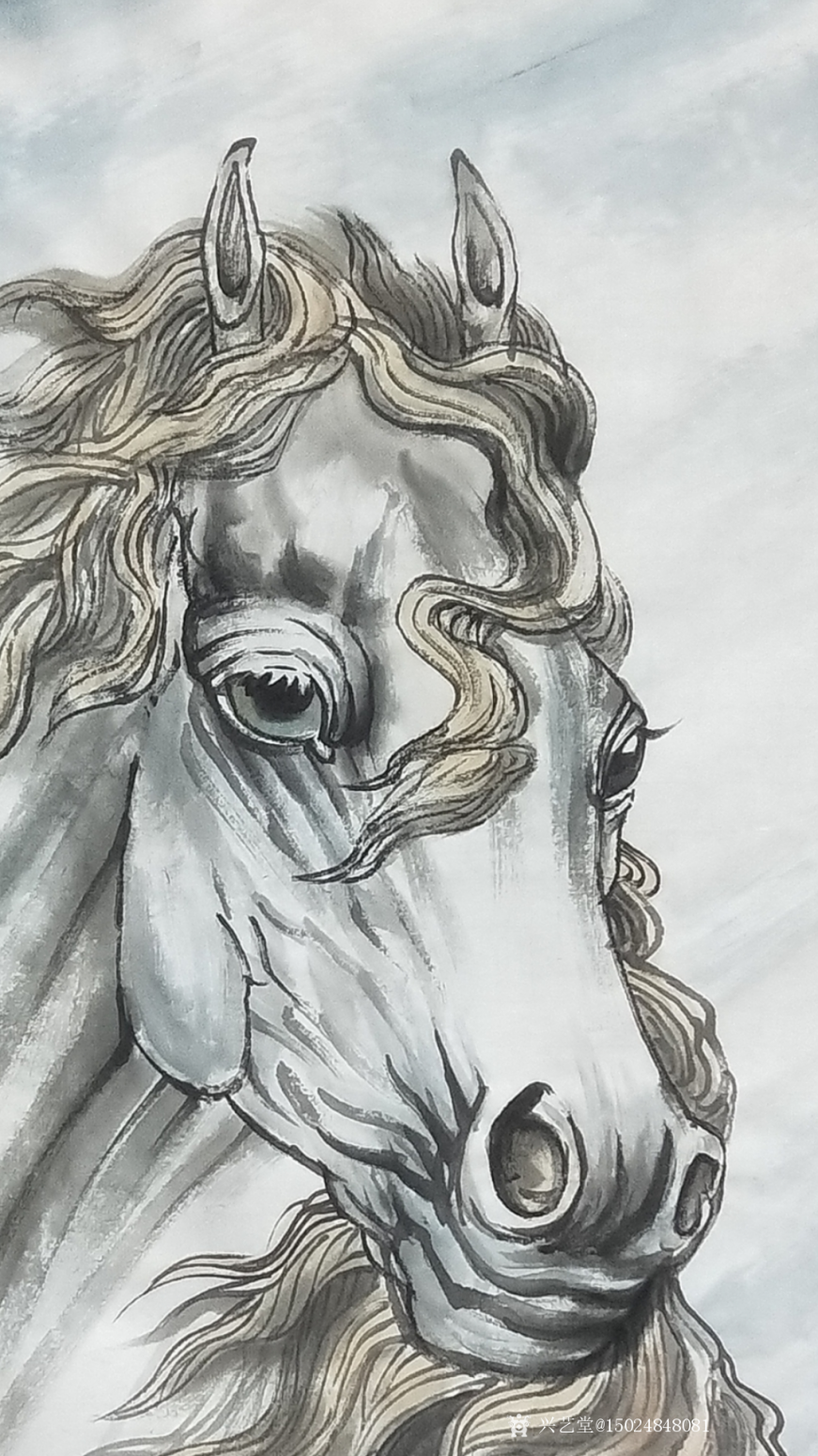 15024848081国画作品《梦中的長鬃》【图0】