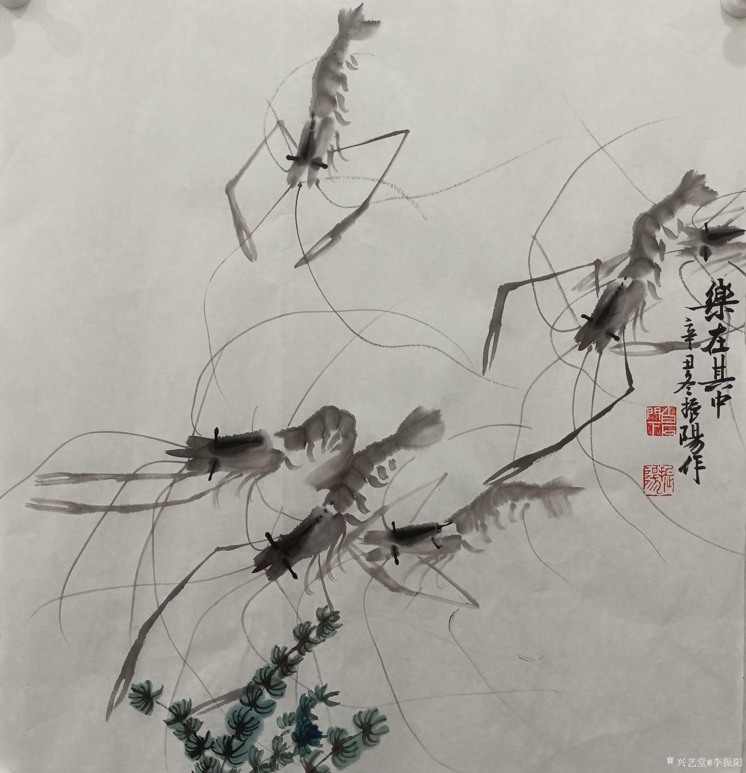 李振阳国画作品《墨虾》【图0】
