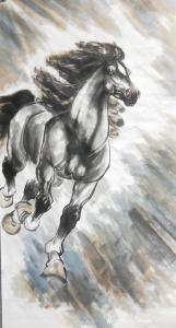 15024848081国画作品《雄风》价格100.00元