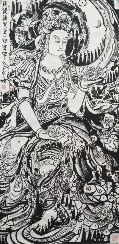 马培童收藏-焦墨有画说（8）
焦墨说无水能过，
枯笔渴墨焦浓禾。
焦墨难画焦墨成，
【图3】