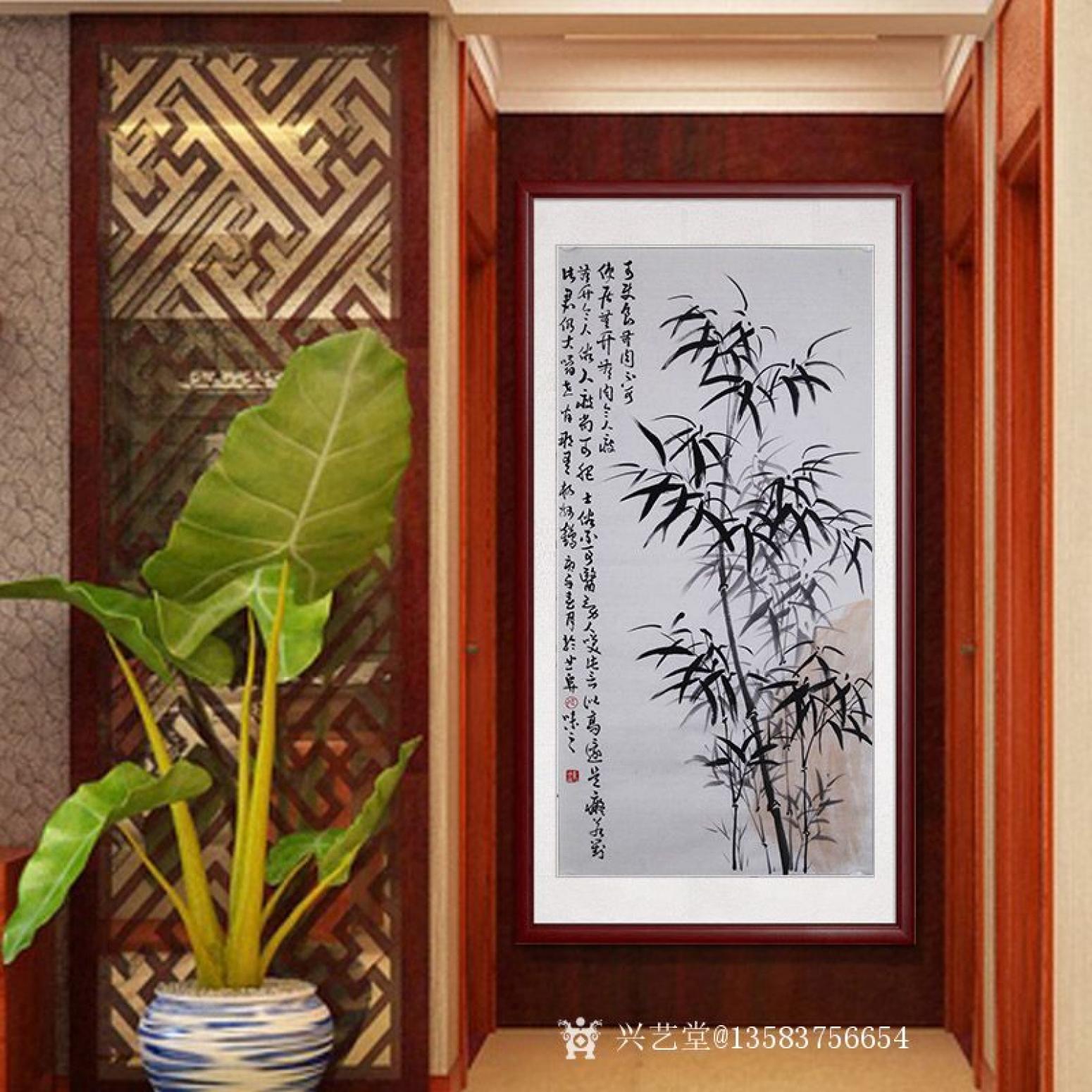 13583756654国画作品《水墨竹》【图0】