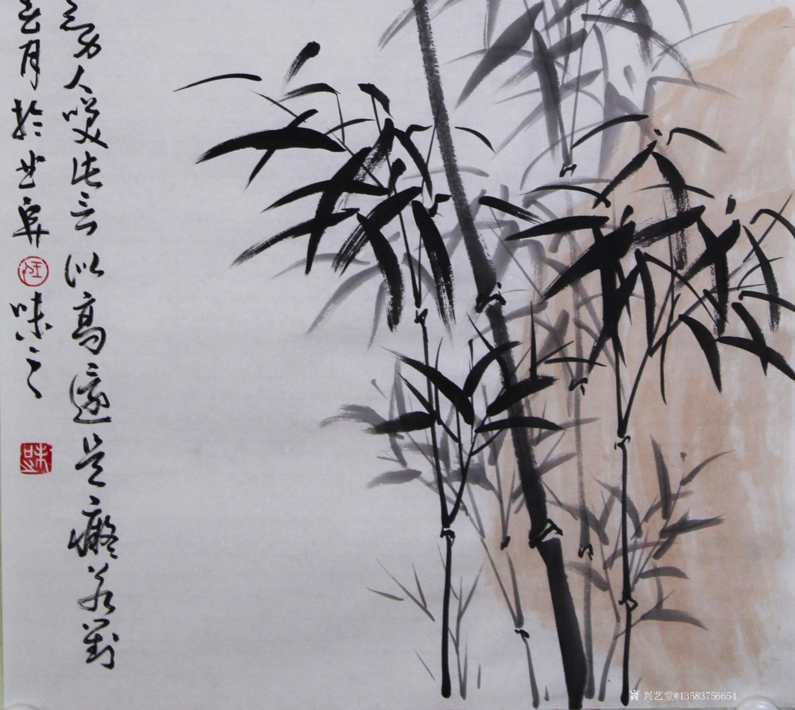 13583756654国画作品《水墨竹》【图3】