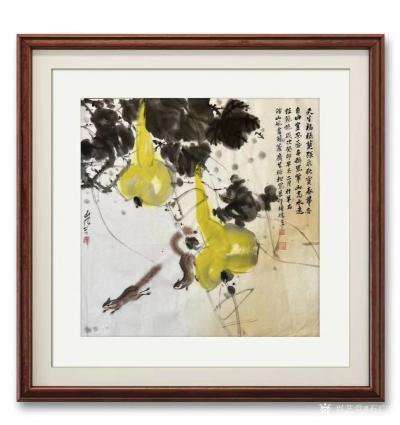 石广生日记-周末戏墨，山风兄画葫芦，余添松鼠，并题诗补白。诗曰：
七绝 自题葫芦松鼠图
【图2】