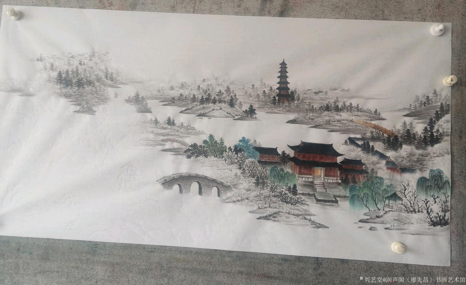 润声阁（廖先昌）书画艺术馆国画作品《西湖胜境》【图0】