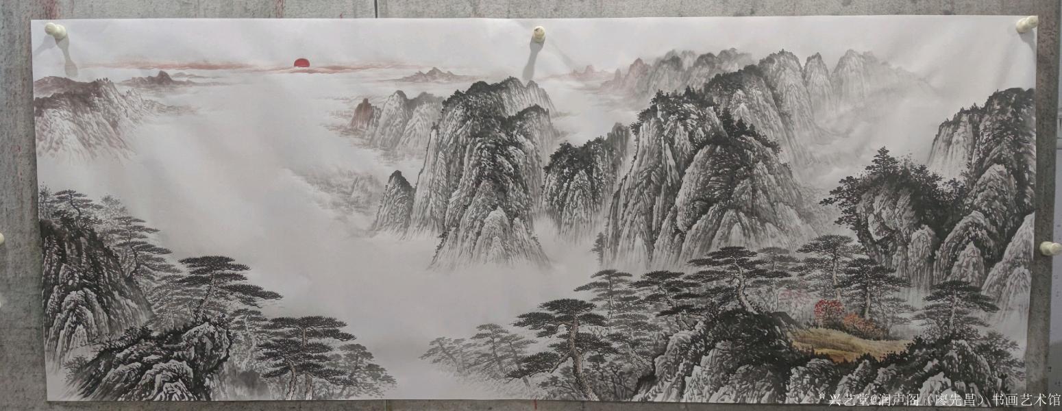 润声阁（廖先昌）书画艺术馆国画作品《溪山叠翠》【图0】