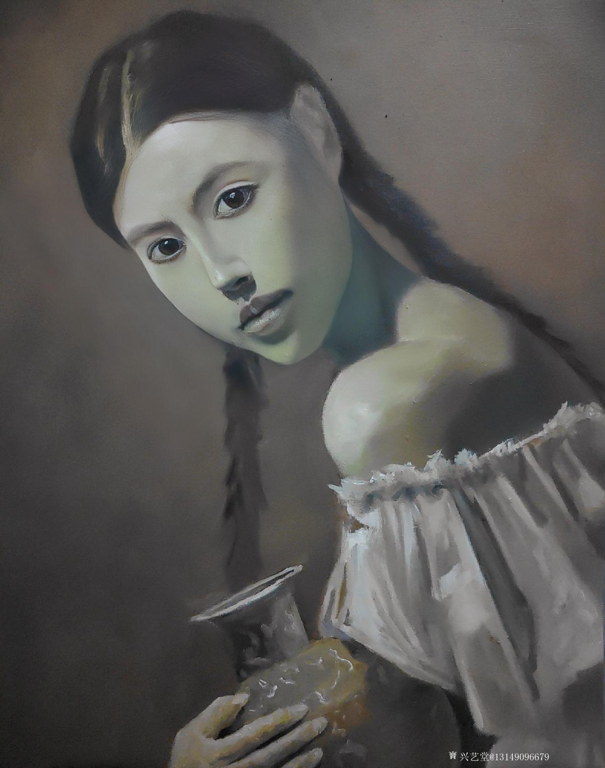 13149096679油画作品《醉美人》