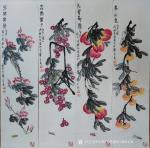 字画代理威977805476日志-齐白石派系朴喆老师四条屏欣赏【图1】