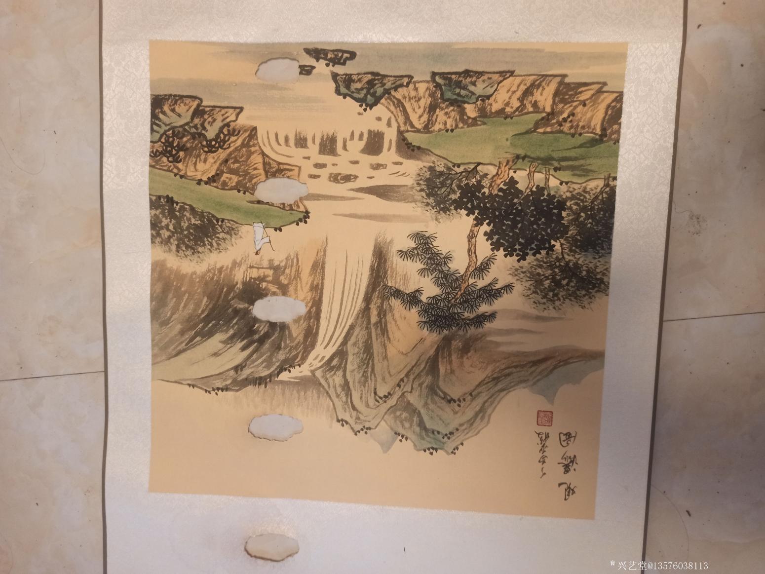 13576038113国画作品《观瀑图》【图2】