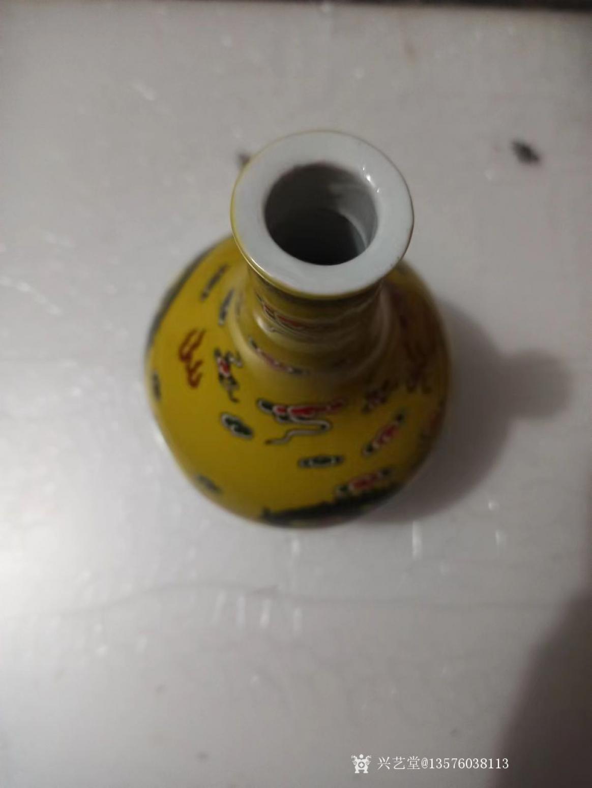 13576038113文玩杂项作品《黄釉龙纹蒜头瓶》【图3】