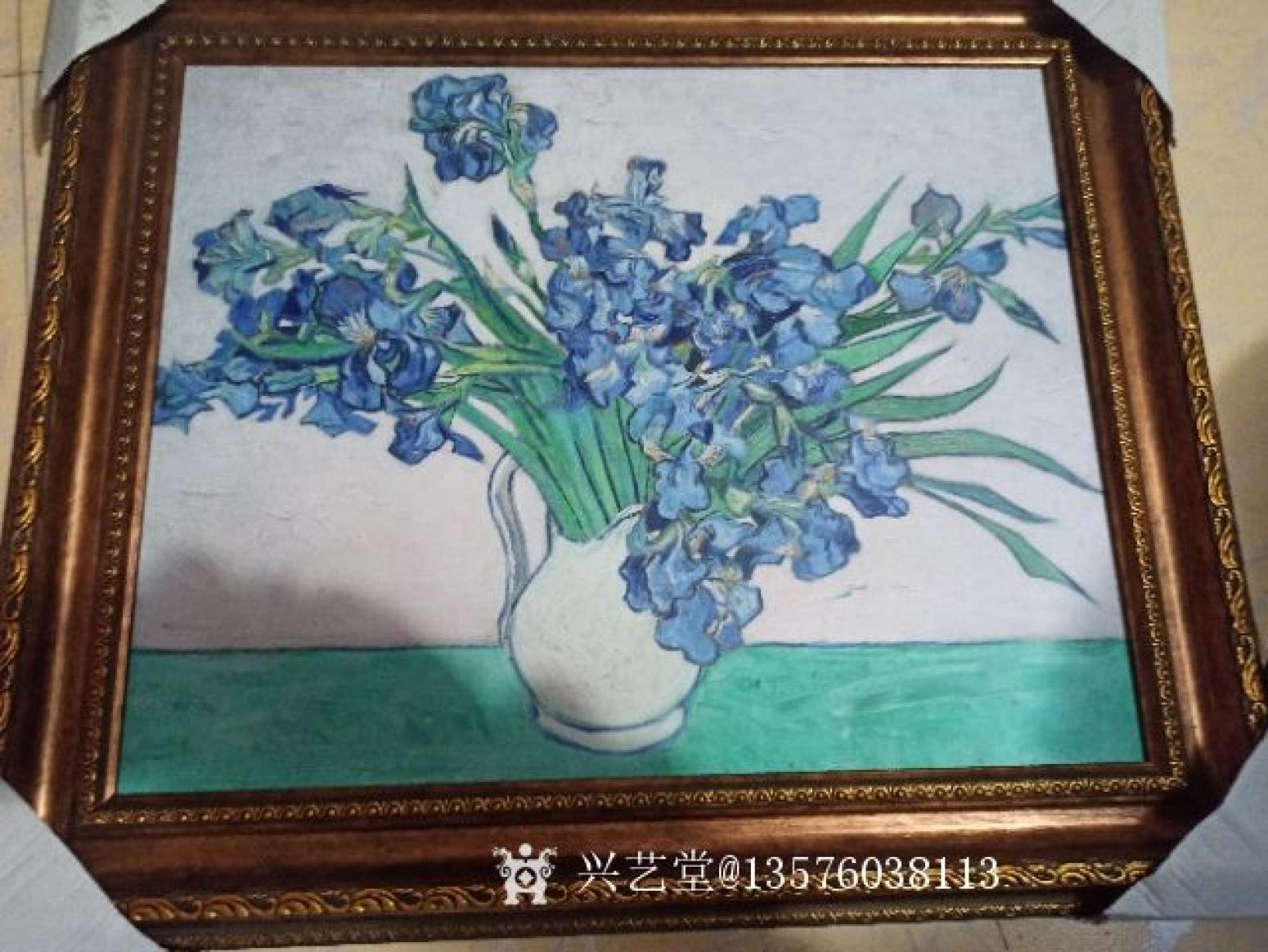 13576038113油画作品《兰色紫荆花》【图1】