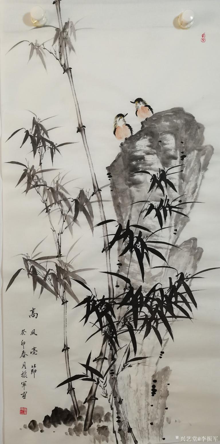 李振军国画作品《高风亮节》