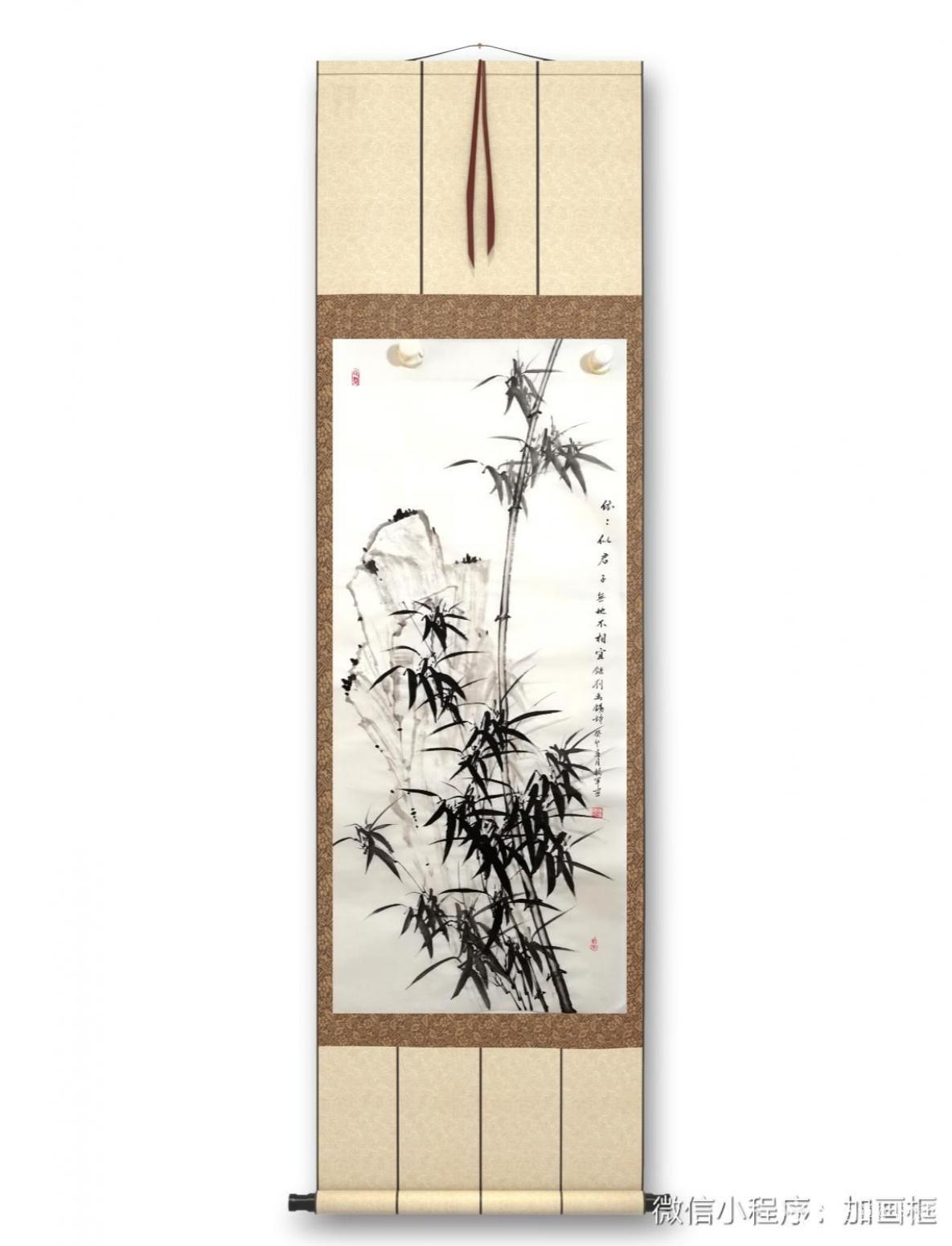 李振军国画作品《水墨竹》