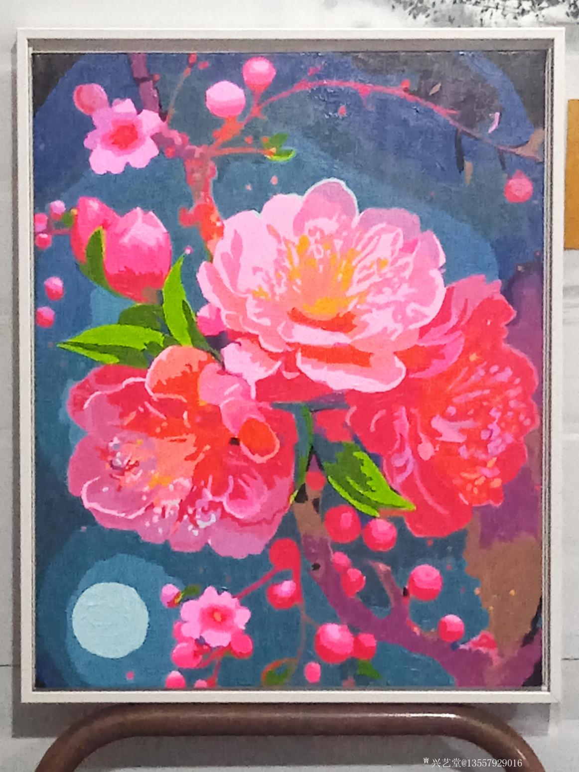 13557929016油画作品《故乡的桃花(已裱框)》【图0】