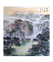 艺术家袁峰日记:国画山水画，袁峰葵卯年作品：《奔流不息》《源远流长》长城《雄【图3】