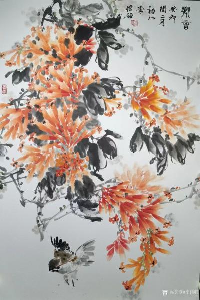 李伟强日记-李伟强国画花鸟画作品欣赏。
低调与寂寥
 近日忙啥？少见你出来走动，亲友见面【图4】