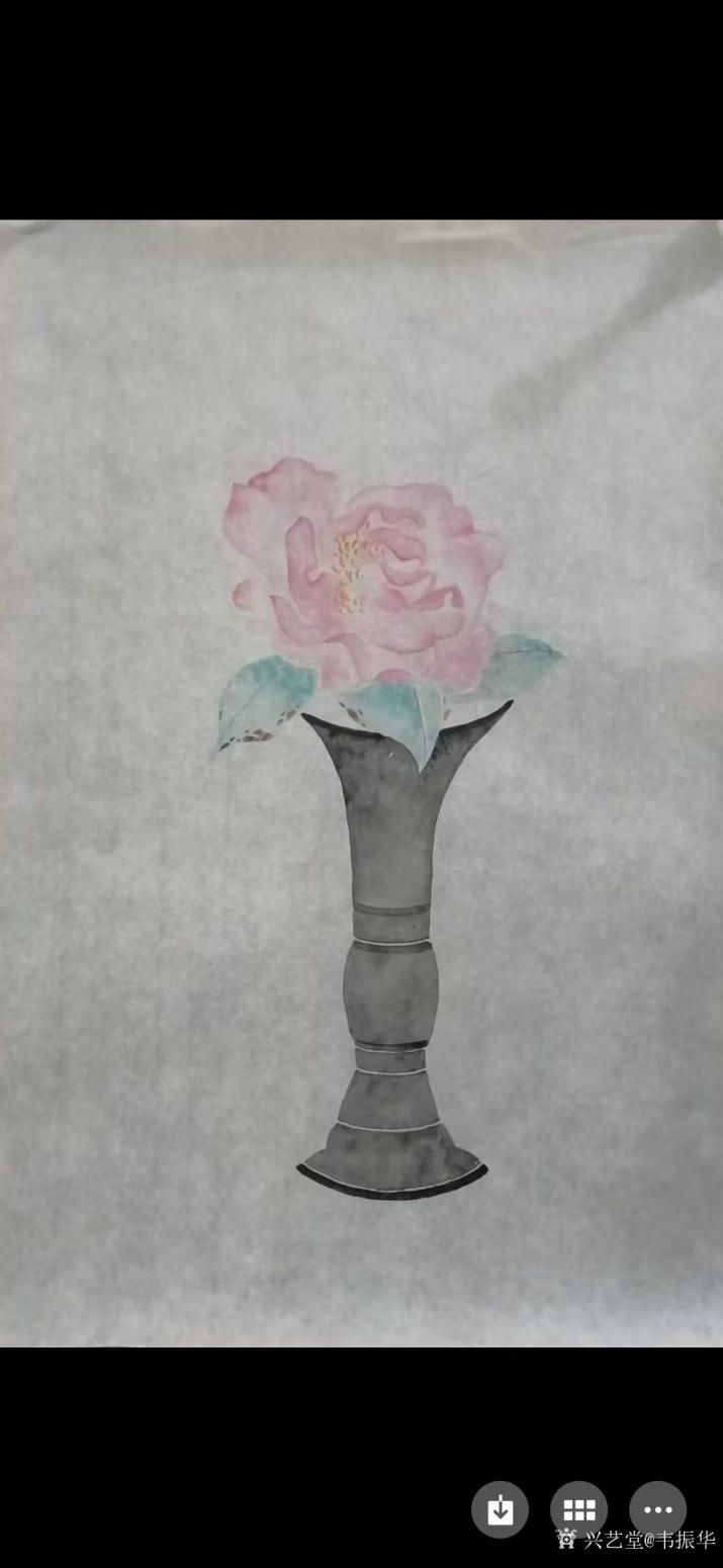 韦振华国画作品《山茶花》【图0】