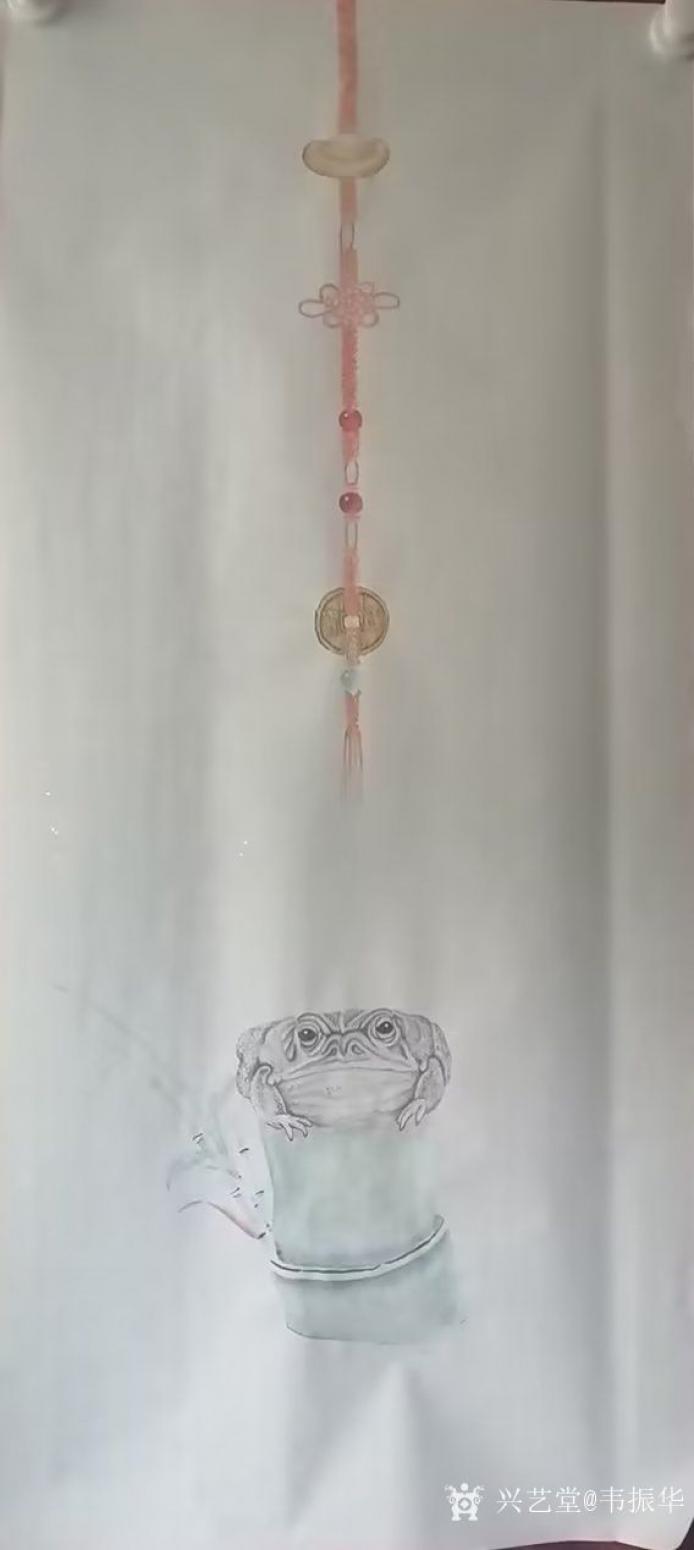 韦振华国画作品《金蟾》