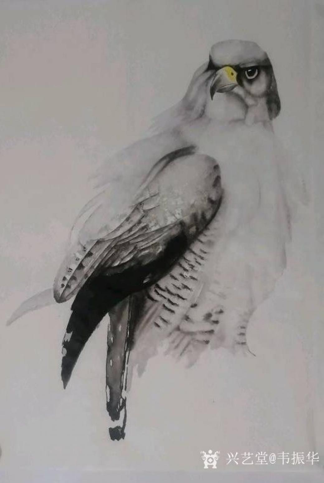 韦振华国画作品《远瞩》