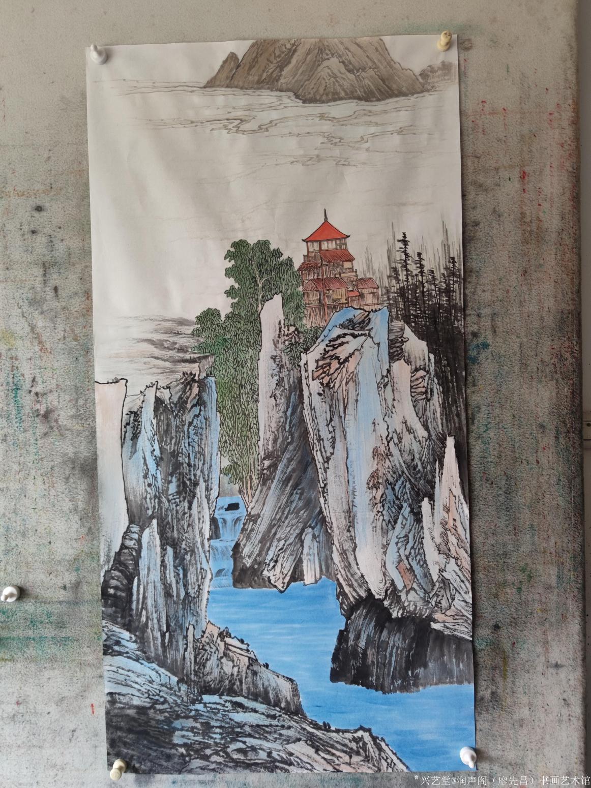 润声阁（廖先昌）书画艺术馆国画作品《四尺竖》【图1】