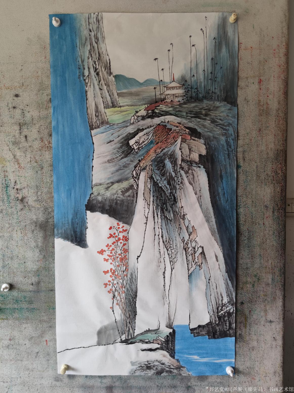 润声阁（廖先昌）书画艺术馆国画作品《四尺竖》【图6】