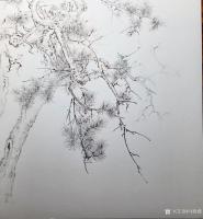 艺术家马晓薇日记:工笔素描，拟李成笔意。【图4】