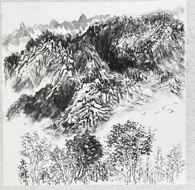 陈秀梅生活-贺兰山角下写生，因为是五一劳动节，旅游的人太多了，上山的路上车堵的都没法走，一到【图3】