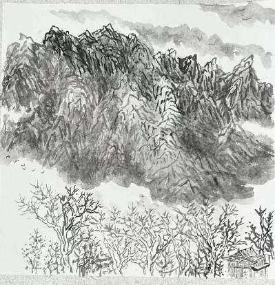 陈秀梅生活-贺兰山角下写生，因为是五一劳动节，旅游的人太多了，上山的路上车堵的都没法走，一到【图4】