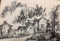 艺术家荆古轩日记:荆门2022尹峰乡村写生选登（一）【图4】